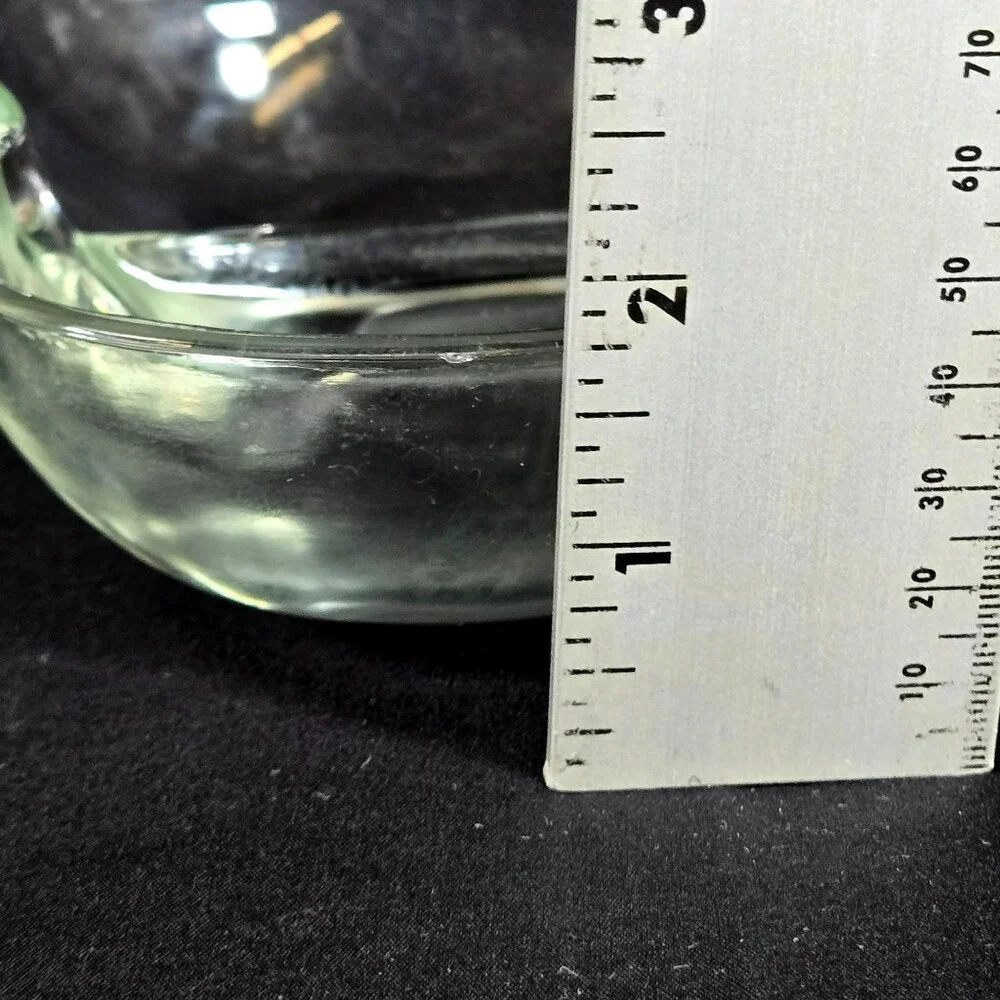 Vintage Hazel Atlas Apple Bowl Orchard Divided Relish Candy Dish Clear Glass 6" - Picture 7 of 8